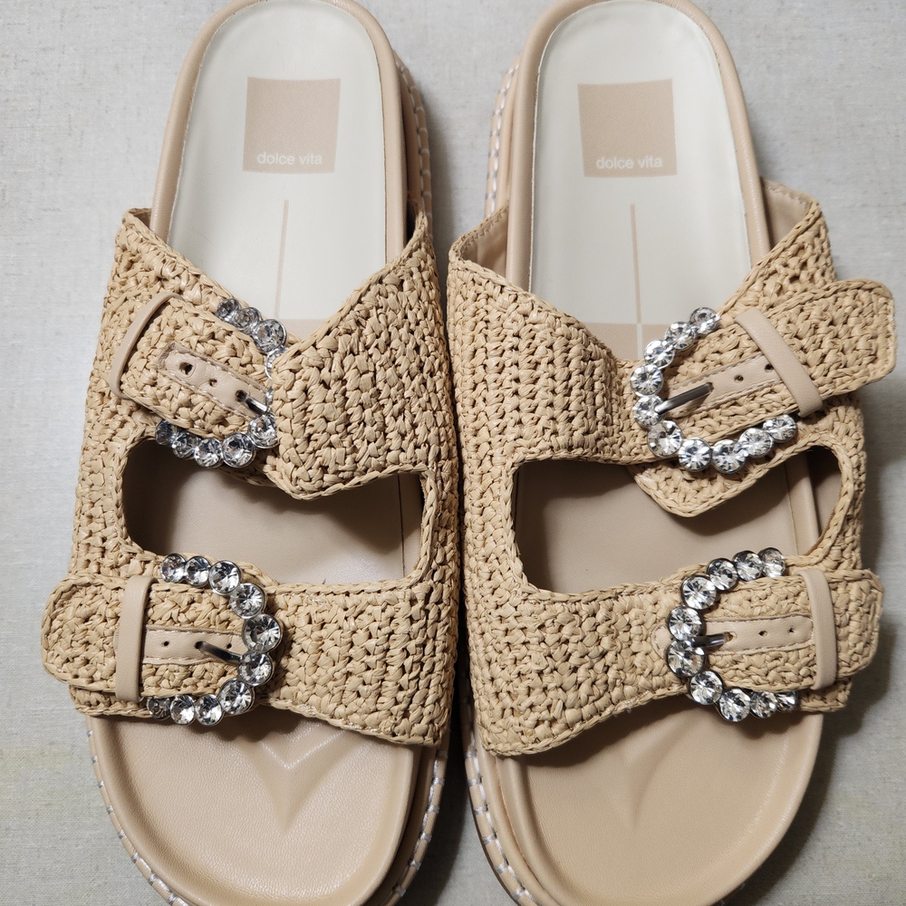 Dolce Vita Tan Woven Women's Comfy Slide Sandals, Size 9.5, NWOT - Picture 7 of 8